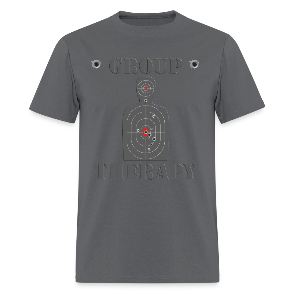 Group Therapy Shirt, Rifle Shirt, Gun Lover Shirt, Bullet Hole Shirt, Gun Lover Gift, Bullet Gun Shirt, Funny Bullet Gun, Gun Lover, Veteran Gift, Pew T-shirt. - charcoal