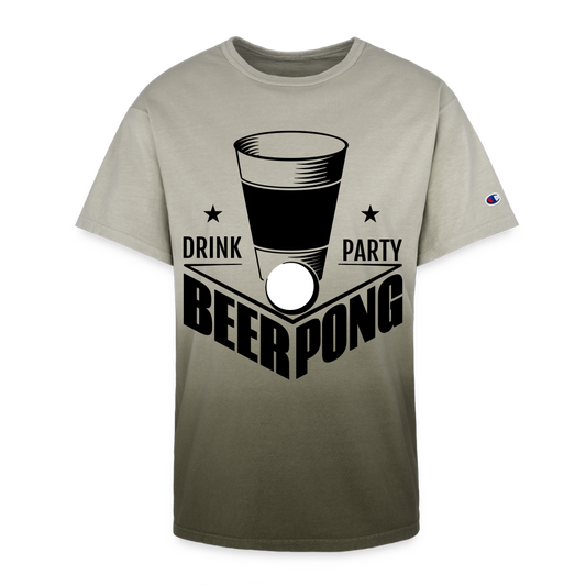 Beer Drinking, Beer Pong, Drinking Party, Beer Party, Champion Dip Dye T-shirt - army ombre