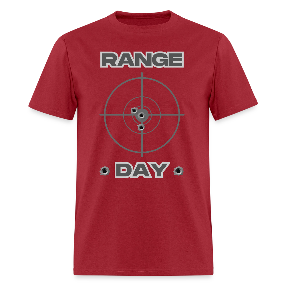 Range Day Shirt, Rifle Shirt, Gun Lover Shirt, Bullet Hole Shirt, Gun Lover Gift, Bullet Gun Shirt, Funny Bullet Gun, Gun Lover, Veteran Gift, Pew T-shirt. - dark red