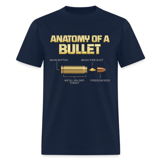 Gun Lover Gift, Anatomy Of A Pew Bullet Gun Shirt, Funny Bullet Gun, Gun Lover, Veteran Gift, Pew T-shirt, - navy