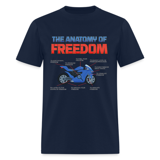 The Anatomy Of Freedom Shirt, Motorcycle Gift, Biker Lover Gift, Gift For Biker, Motor Cross, Motorcycle Anatomy - navy