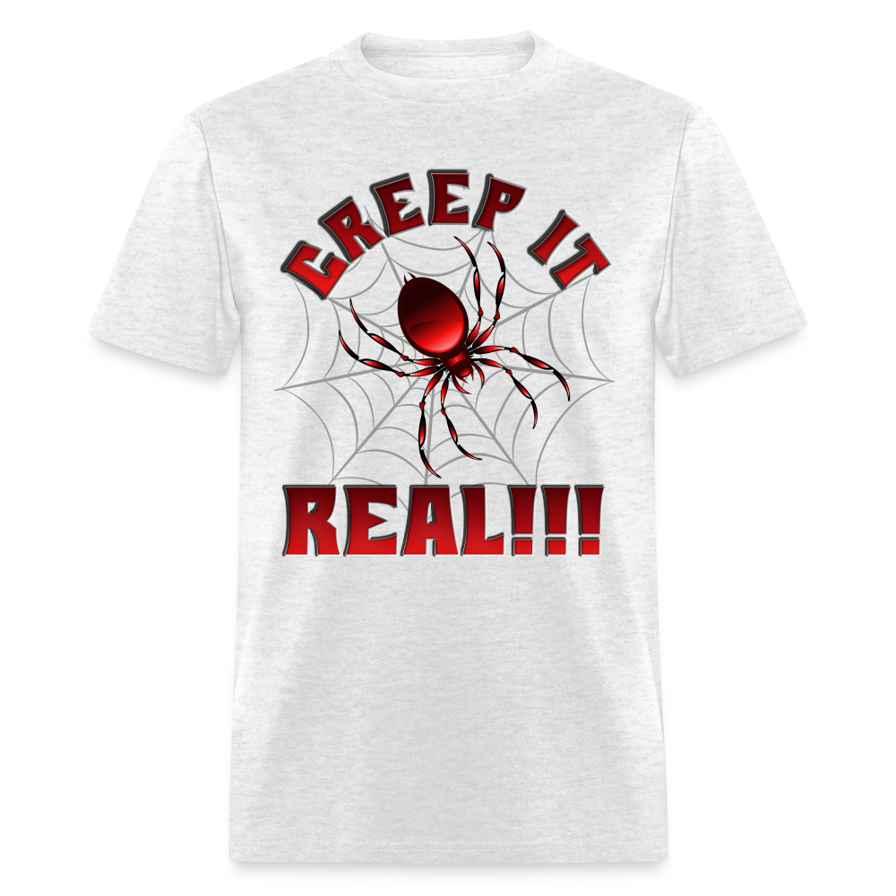 Creep It Real, Spider Shirt, Halloween Shirt Men, Black Spooky Shirt, Funny Halloween, Halloween, Web, Spiderweb Shirt, Men's Premium T-Shirt - light heather gray