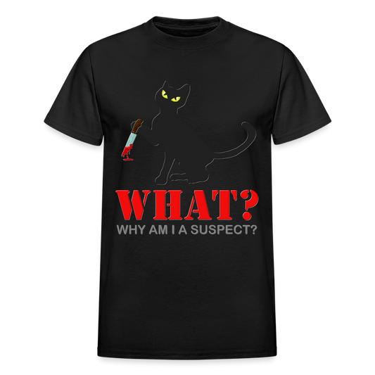 Halloween Cat Shirt, Why Am I A Suspect Shirt, Murderous Cat With Knife T-Shirt, Murderous Cat Shirt, Mens Premium T-Shirt - black