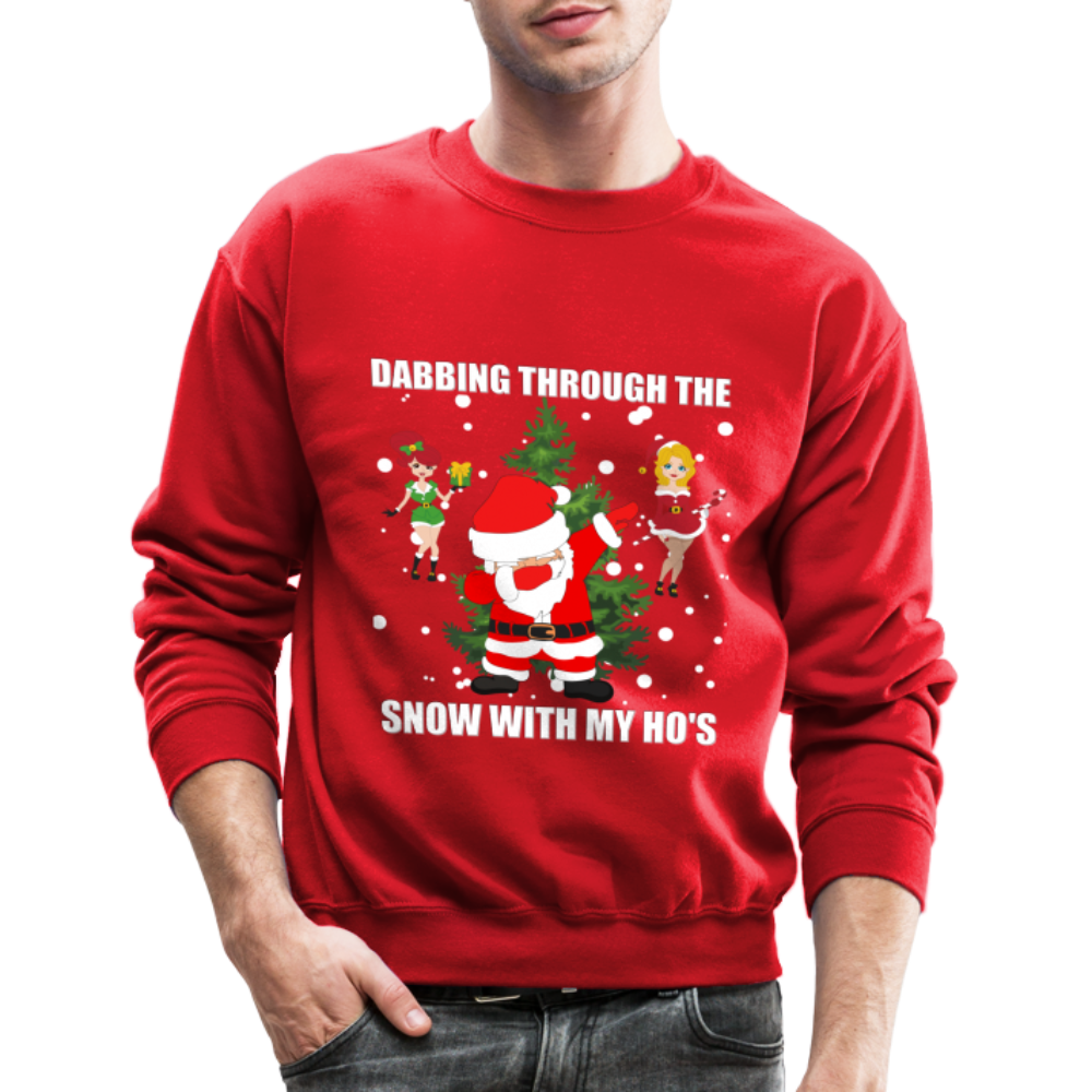 Dabbing Through, The Snow With My Ho's, Ugly Christmas Sweater, Christmas Sweater, Xmas Sweater, Funny Christmas Sweater, Men Christmas Sweater - red