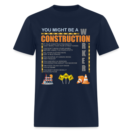 Construction Gift, Construction Crew, Construction Worker, You Might Be A, Construction Party, Construction Manager, Engineering Shirt, Dump Truck Shirt, Construction Theme, Funny Dad Shirt, Fathers Day Shirt - navy