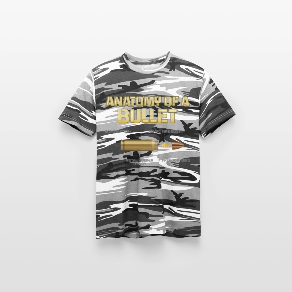 Funny Bullet Gun, Gun Lover Gift, Anatomy Of A Pew Bullet Gun Shirt, Gun Lover, Veteran Gift, Pew T-shirt, Alternative Unisex Eco Camo T-Shirt - black camo