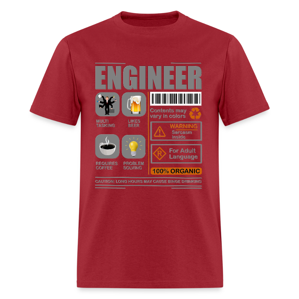 Engineering Shirt, Engineering Gift, Funny Cool Shirt, Student Engineering Shirt, Engineer Lover Shirt, Mechanic Gift Idea T-Shirt - dark red