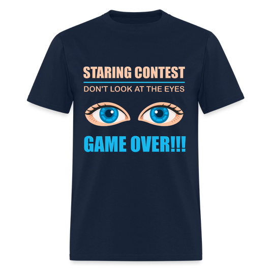 Dont Look at the Eyes – Funny Staring Contest Mens T-Shirt - navy