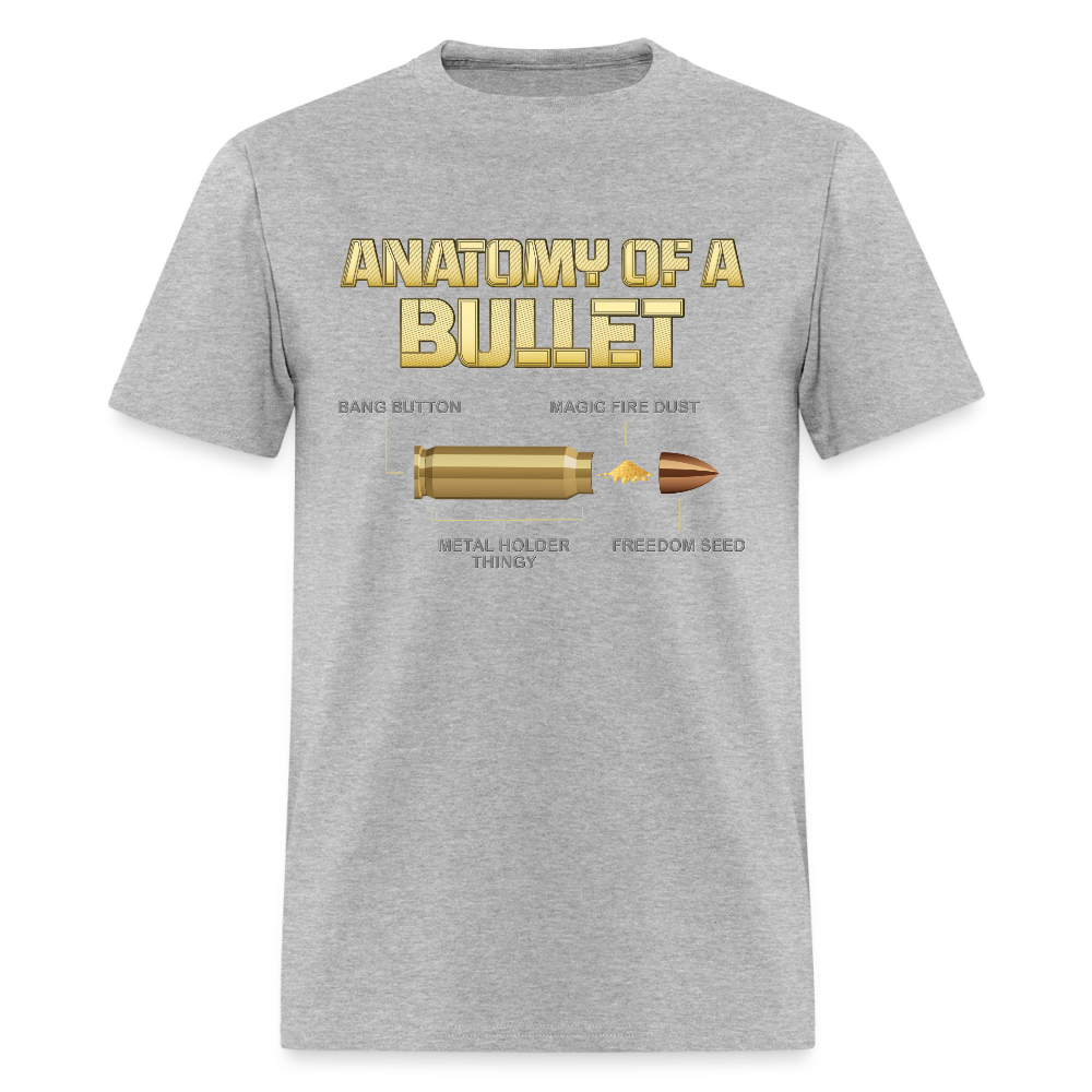 Gun Lover Gift, Anatomy Of A Pew Bullet Gun Shirt, Funny Bullet Gun, Gun Lover, Veteran Gift, Pew T-shirt, - heather gray