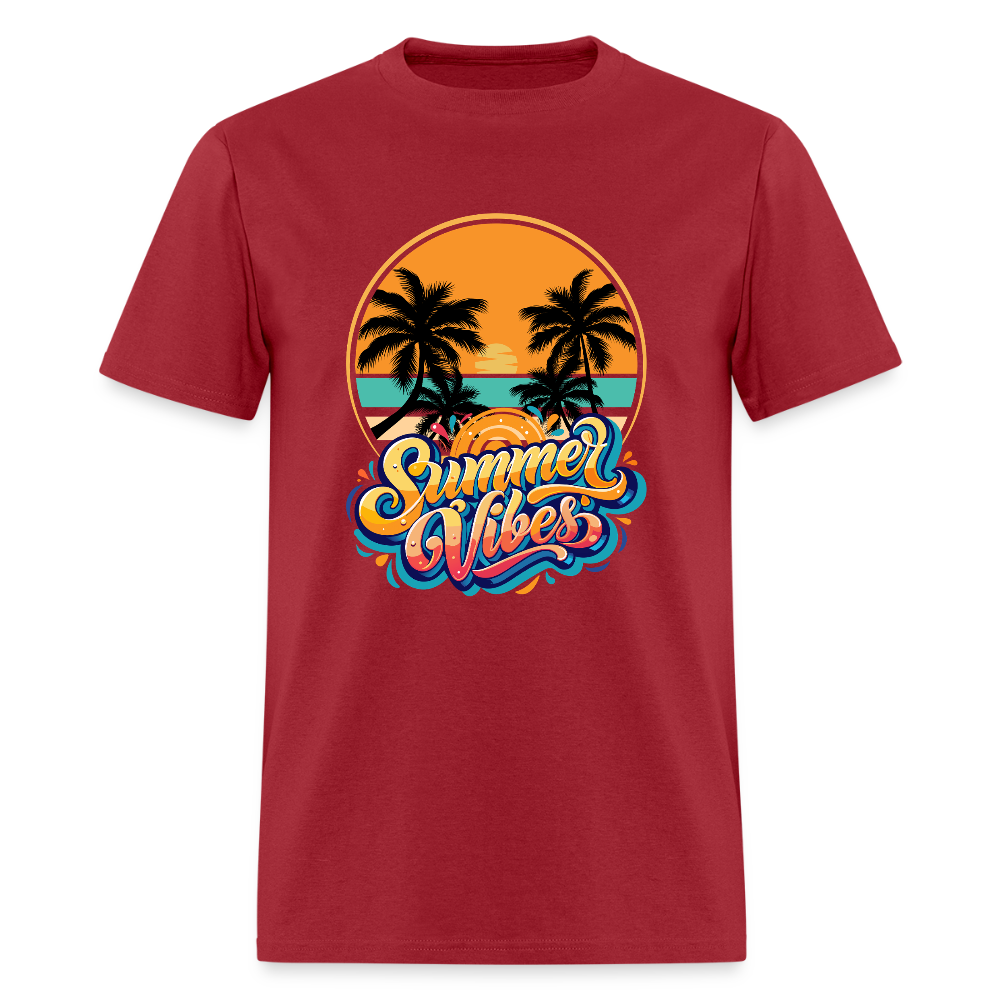 Summer Vibes Shirt, Vacation Holiday T-Shirt, Sunshine Shirt, Palm Tree T-Shirt, Beach Shirt, Vacation Holiday Shirt, Birthday Gift idea, Father Day Gift, Mothers Day Gift, Gift For Him, Gift For Her, Vacation Gift Idea - dark red