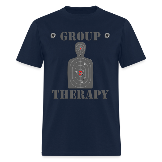 Group Therapy Shirt, Rifle Shirt, Gun Lover Shirt, Bullet Hole Shirt, Gun Lover Gift, Bullet Gun Shirt, Funny Bullet Gun, Gun Lover, Veteran Gift, Pew T-shirt. - navy