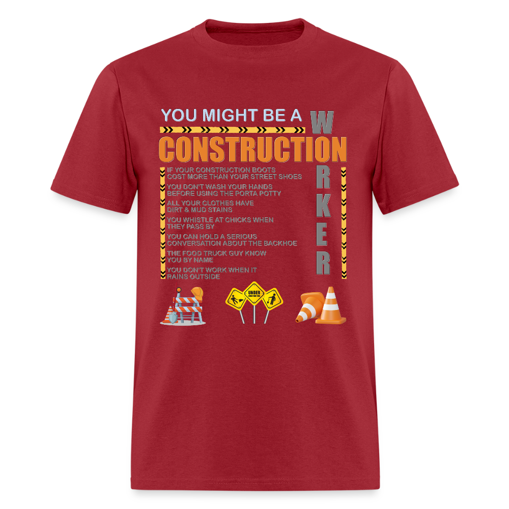 Construction Gift, Construction Crew, Construction Worker, You Might Be A, Construction Party, Construction Manager, Engineering Shirt, Dump Truck Shirt, Construction Theme, Funny Dad Shirt, Fathers Day Shirt - dark red