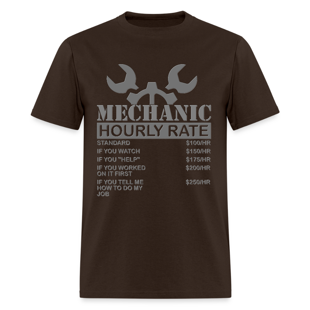 Mechanic Gift, Mechanic Hourly Rate Shirt, Gifts for Mechanics, Mechanic T-Shirt, Car Mechanic, Funny Mechanic Hourly Rate, Mechanic Tee - brown