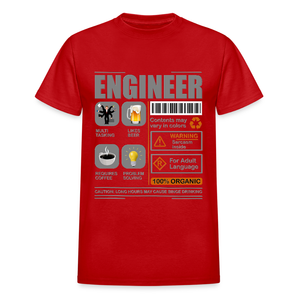 Engineering Shirt, Engineering Gift, Funny Cool Shirt, Student Engineering Shirt, Engineer Lover Shirt, Mechanic Gift Idea T-Shirt - red