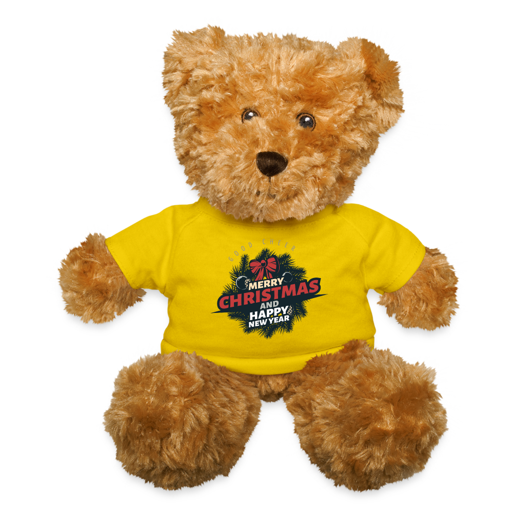 Christmas Teddy Bear, Merry Christmas Bear, Happy New Year, Xmas Teddy Bear, Xmas Bear, NYE Bear, Christmas Gift, Xmas Gift Idea - yellow