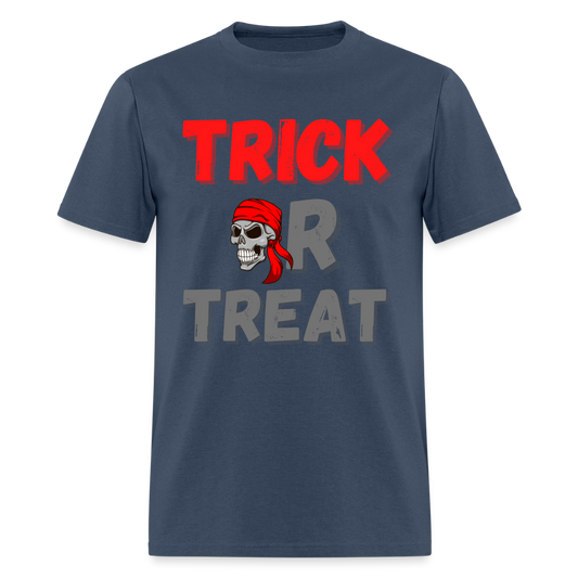 Trick or treat, halloween, horror, cute, october, pumpkin, scary, spooky, funny, cat, creepy, fall, ghost, halloween party, witch, autumn, candy, kawaii, jack o lantern, skeleton, trick or treating, Men's Premium T-Shirt - blue dusk