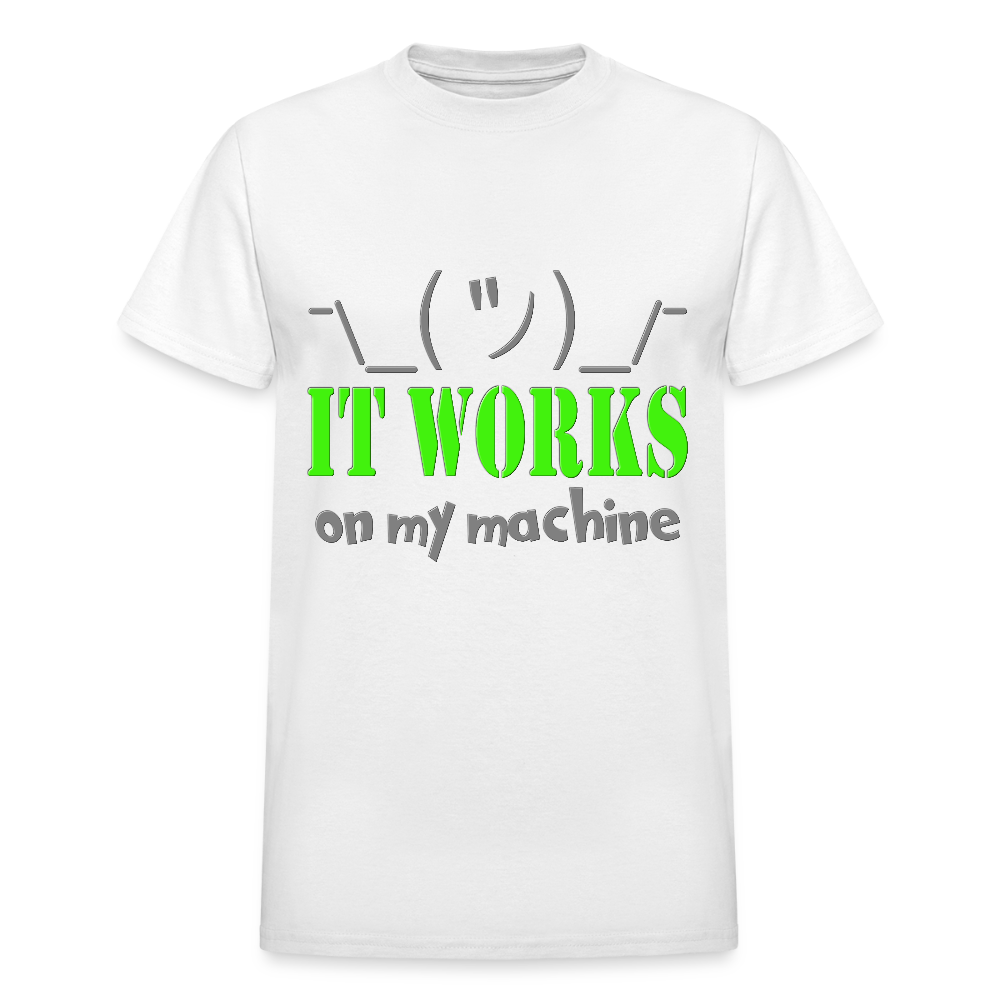 It works on my Machine Shirt, Funny Coding Shirt, Programming Gift Shirt, For Him Her Tee Shirt T-Shirt - white