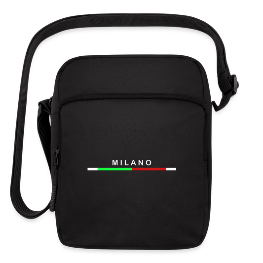 Milano Upright Crossbody Bag, Milan Upright Crossbody Bag, Vacation Holiday Milano Upright Crossbody Bag, Italia Upright Crossbody Bag, Italian Flag Upright Crossbody Bag, Italian Gift Idea, Italy Upright Crossbody Bag - black