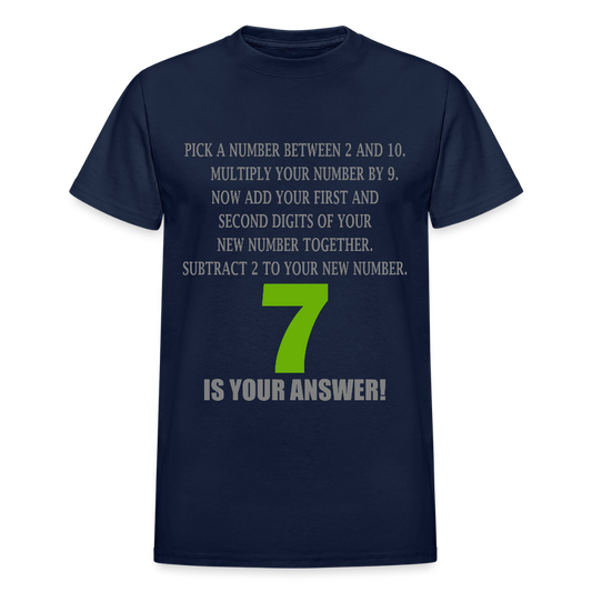 Problem Solving Math Teacher Shirt, Mathematics Shirt, Funny Joke Shirt, Answer Quote Lucky 7 Shirt, Mind Reading Sarcastic Cool - navy