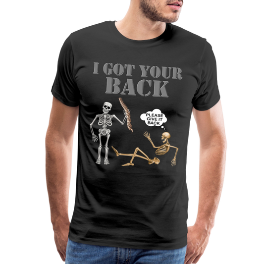 I Got Your Back Shirt, Funny Skeleton Rib Cage Tshirt, Halloween Skeleton Shirts, Mens Anti Valentines Day, Funny Pick Up Lines Men's Premium T-Shirt - black