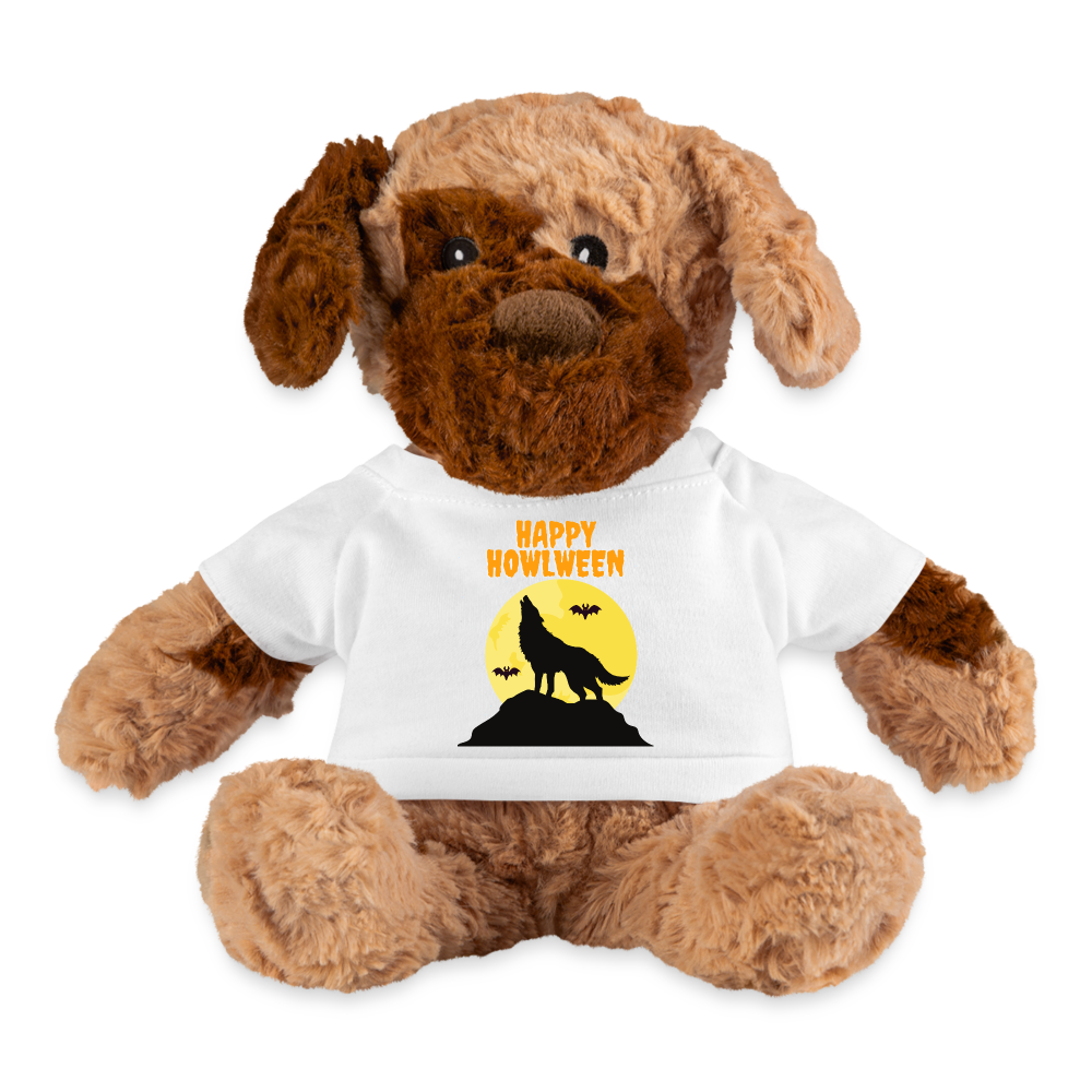 Happy Howlween, Happy Halloween, Monster, Trick Or Treat, Halloween, Spooky, Scary, Skull, Plushy Dog - white