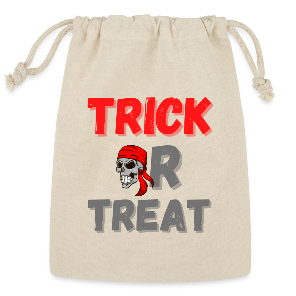 Trick Or Treat, Halloween, Horror, Cute, October, Pumpkin, Scary, Spooky, Funny, Cat, Creepy, Fall, Ghost, Halloween Party, Witch, Autumn, Candy, Jack o Lantern, Skeleton, Trick Or Treating, Reusable Gift Bag - Natural