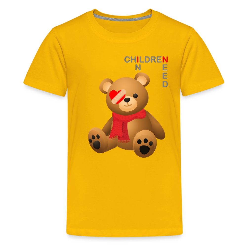 Children In Need, Pudsey Bear, Tesco Pudsey Bear, Pudsey, Bear, Tesco, Tesco Bear, Tesco Pudsey, pudsey bear, pudsey, pudsey ideas, tes Kids' Premium T-Shirt - sun yellow