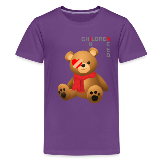 Children In Need, Pudsey Bear, Tesco Pudsey Bear, Pudsey, Bear, Tesco, Tesco Bear, Tesco Pudsey, pudsey bear, pudsey, pudsey ideas, tes Kids' Premium T-Shirt - purple