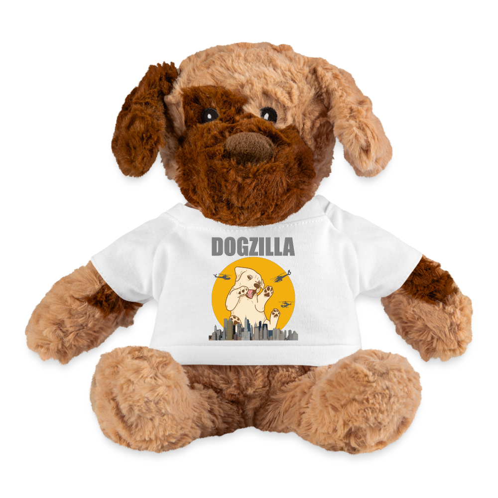 Dogzilla Plushy Dog, Dog Lover Plushy, Funny Dog Lover Plushy, Plushy Dog With Shirt, Helicopter, Big Apple City, Dog Dad Plushy, Dog Mom Plushy - white
