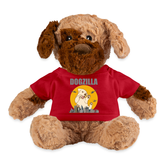 Dogzilla Plushy Dog, Dog Lover Plushy, Funny Dog Lover Plushy, Plushy Dog With Shirt, Helicopter, Big Apple City, Dog Dad Plushy, Dog Mom Plushy - red
