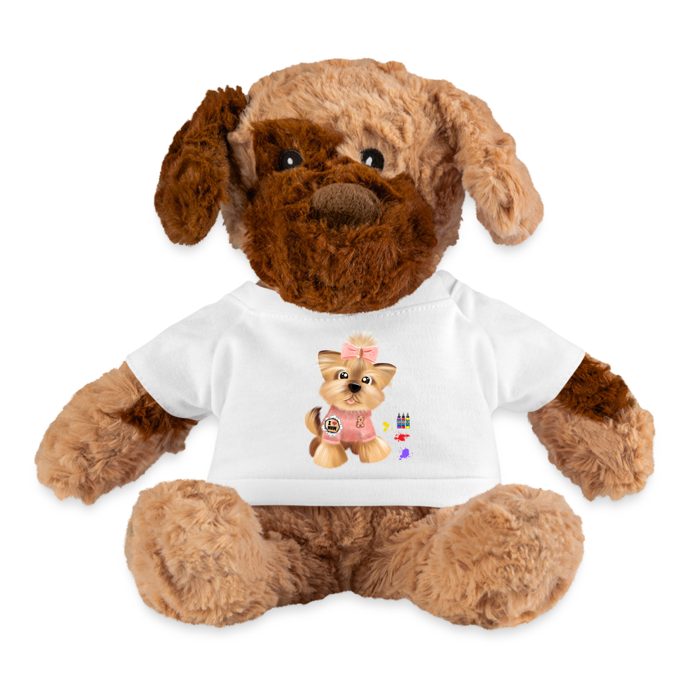 Dog Lover Plushy, Dog Mama Plushy, I Love Mom Dog Plushy, Funny Dog Lover Plushy, Plushy Dog With Shirt, Dog Dad Plushy, Dog Mom Plushy, Gift For Her, - white