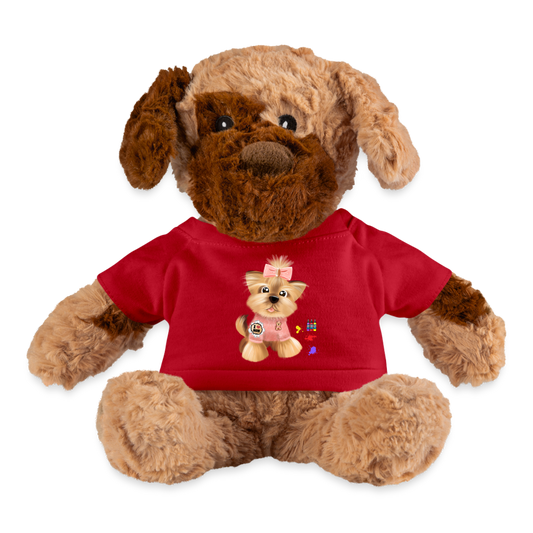 Dog Lover Plushy, Dog Mama Plushy, I Love Mom Dog Plushy, Funny Dog Lover Plushy, Plushy Dog With Shirt, Dog Dad Plushy, Dog Mom Plushy, Gift For Her, - red