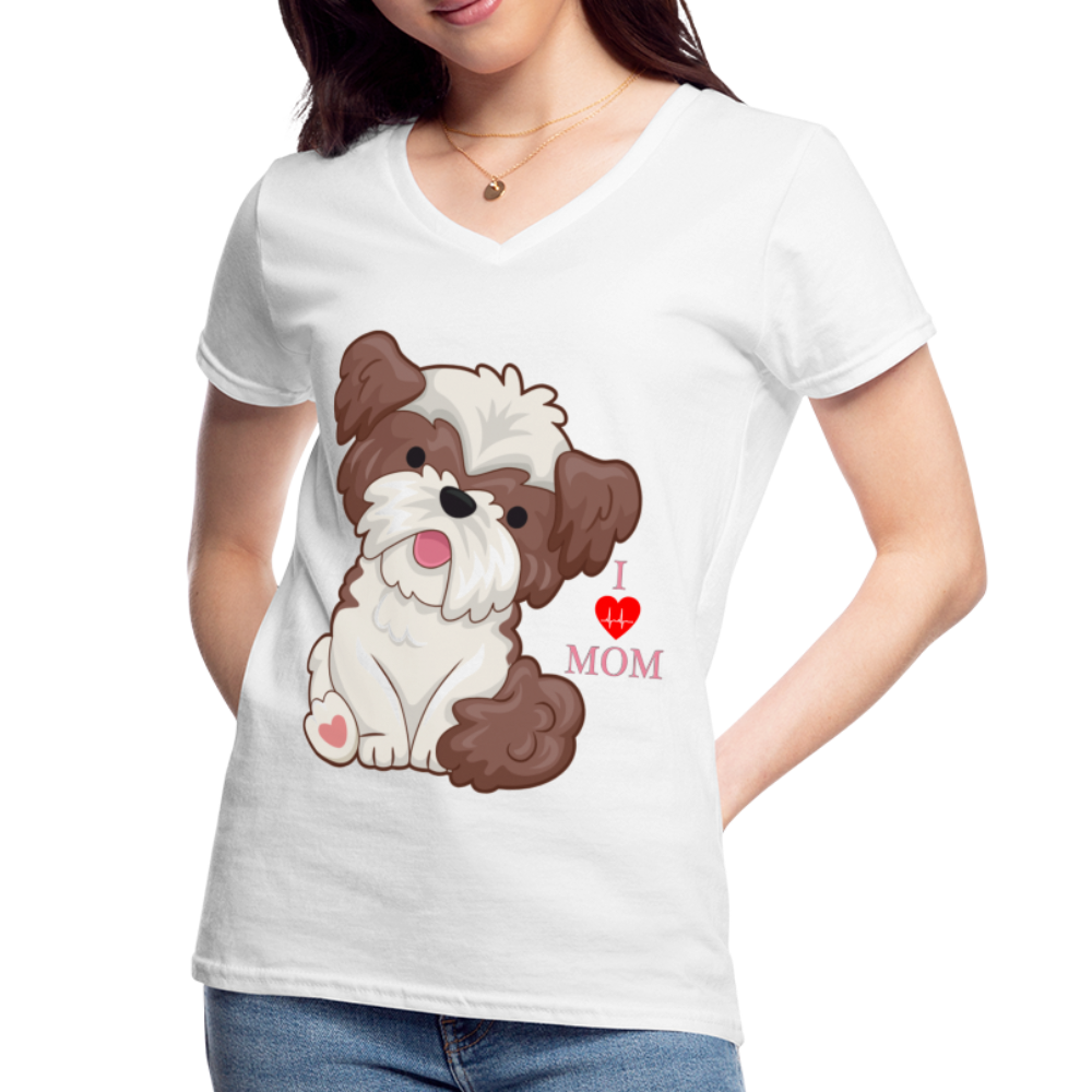 I Love Mom, Dog Mama Shirt, Dog Lover Shirt, Cute Dog Shirt, Funny Dog Shirt, Pet Lover Shirt, Dog Mom Shirt, Gift For Her - white