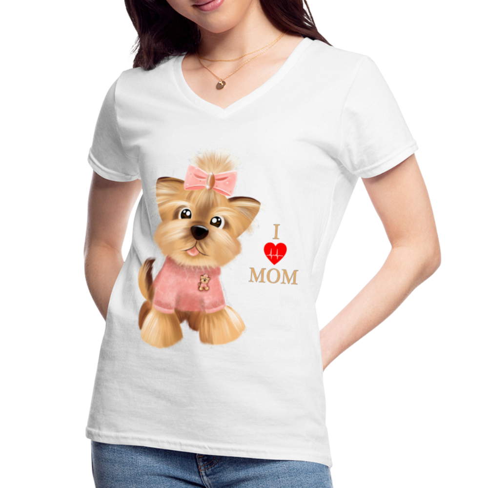 I Love Mom Shirt, Dog Lover Shirt, Dog Mama Shirt, Cute Dog Shirt, Tattoo Dog Shirt, Funny Dog Shirt, Pet Lover Shirt, Dog Mom Shirt, Gift For Her - white