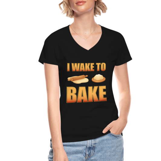 I Wake To Bake, Baking Baking Shirt, Baking Gifts, Funny Baker Shirt, Cookie Shirt, Baking Lover, Baker Baking T-Shirt - black
