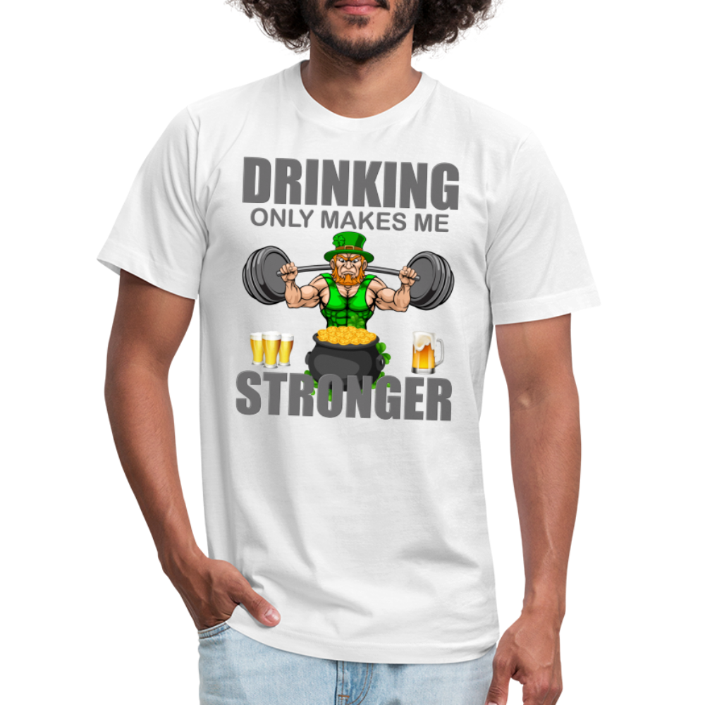 St Patrick Day Shirt, Shamrock Shirt, Drinking Only Makes Me Stronger, Irish Shirt, Lucky Shirt, St Patricks Shirt, St Patricks Day Tee, St Patricks Day Gifts - white