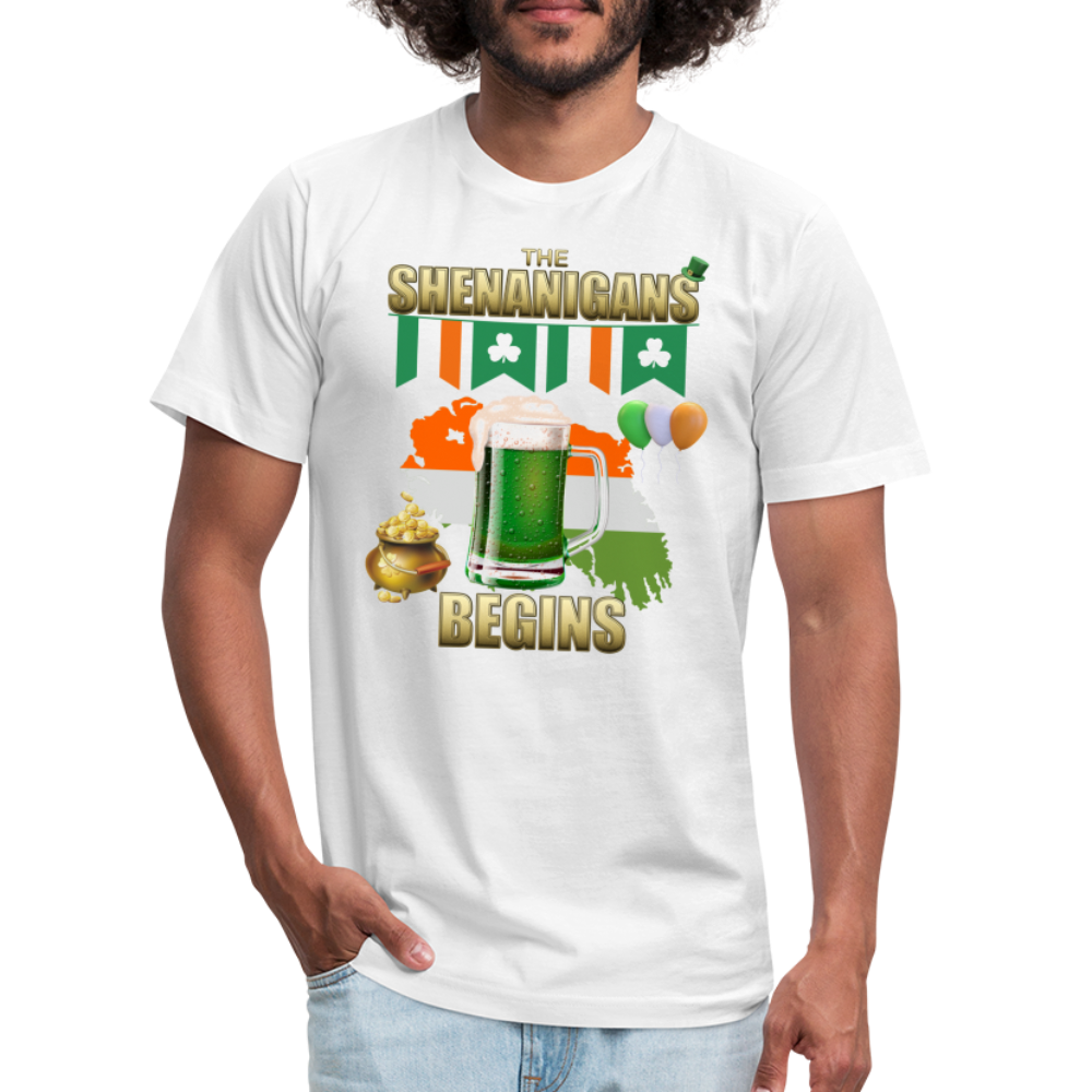 The Shenanigans Begins, St Patrick Day Shirt, Shamrock Shirt, Irish Shirt, Lucky Shirt, St Patricks Shirt, St Patricks Day Tee, St Patricks Day Gifts - white