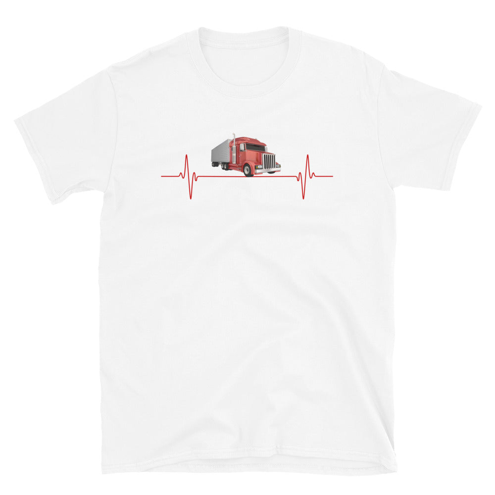 Truck Lover, Truck Heartbeat Shirt, Gift For Truck Drivers, Big Rig Trucker Gift, Trucker T-Shirt, Trucking, Fathers Day Gift T Shirt