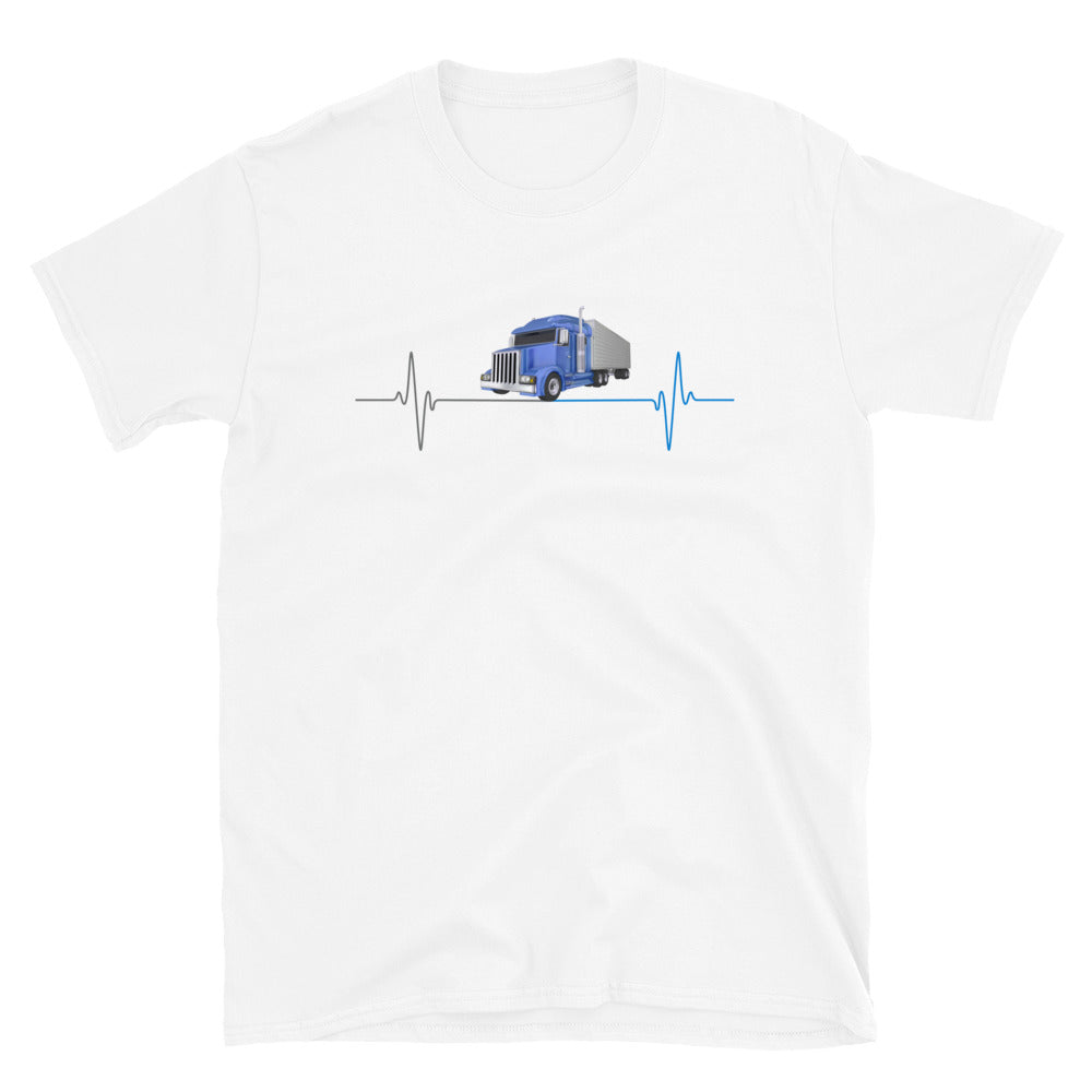 Gift For Truck Drivers, Truck Heartbeat Shirt, Big Rig Trucker Gift, Truck Lover, Trucker T-Shirt, Pick-Up Truck, Trucking, Fathers Day Gift T Shirt