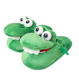 Quirky Frog Slippers, Cartoon Cotton Slippers, Mouth Will Move, Plush Cute Frog, Funny Indoor Winter, Couple Soft Bottom, Plush Toys, Indoor Slippers