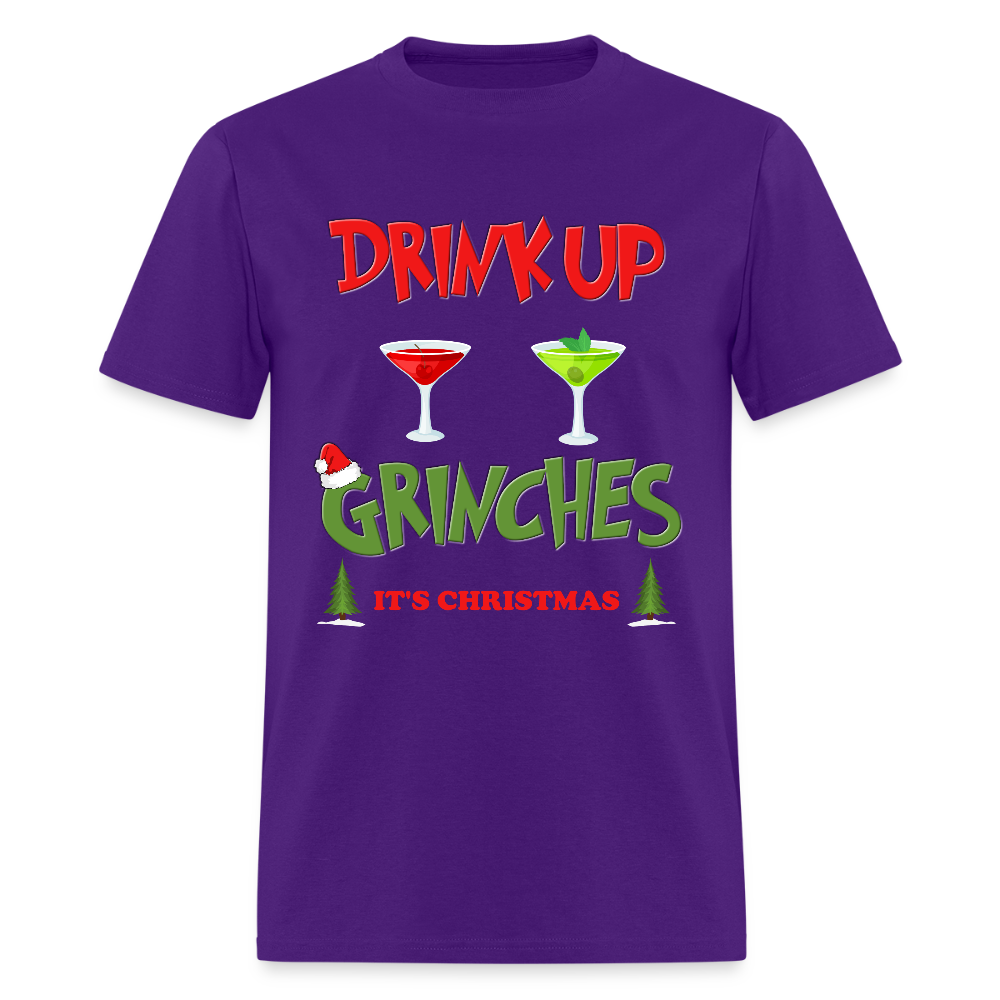 Drink Up Grinches Shirt, Christmas Gifts, Holiday Party, Funny Christmas Shirt, Family Christmas Shirts, Funny Holiday, What Up Grinches Tee, It's Christmas Shirt - purple
