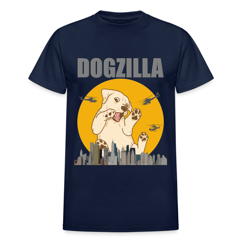 Dogzilla Shirt, Dog Lover Shirt, Funny Dog Lover Shirt, Dog Shirt, Helicopter, Big Apple City, Dog Dad Shirt, Dog Mom Shirt - navy