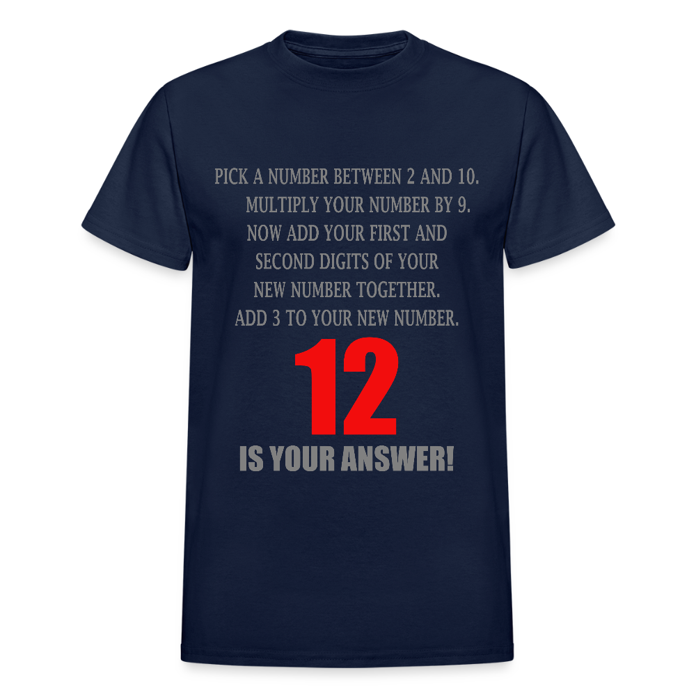 Problem Solving Math Teacher Shirt, Mathematics Shirt, Funny Joke Shirt, Answer Quote Lucky 12 Shirt, Mind Reading Sarcastic Cool - navy