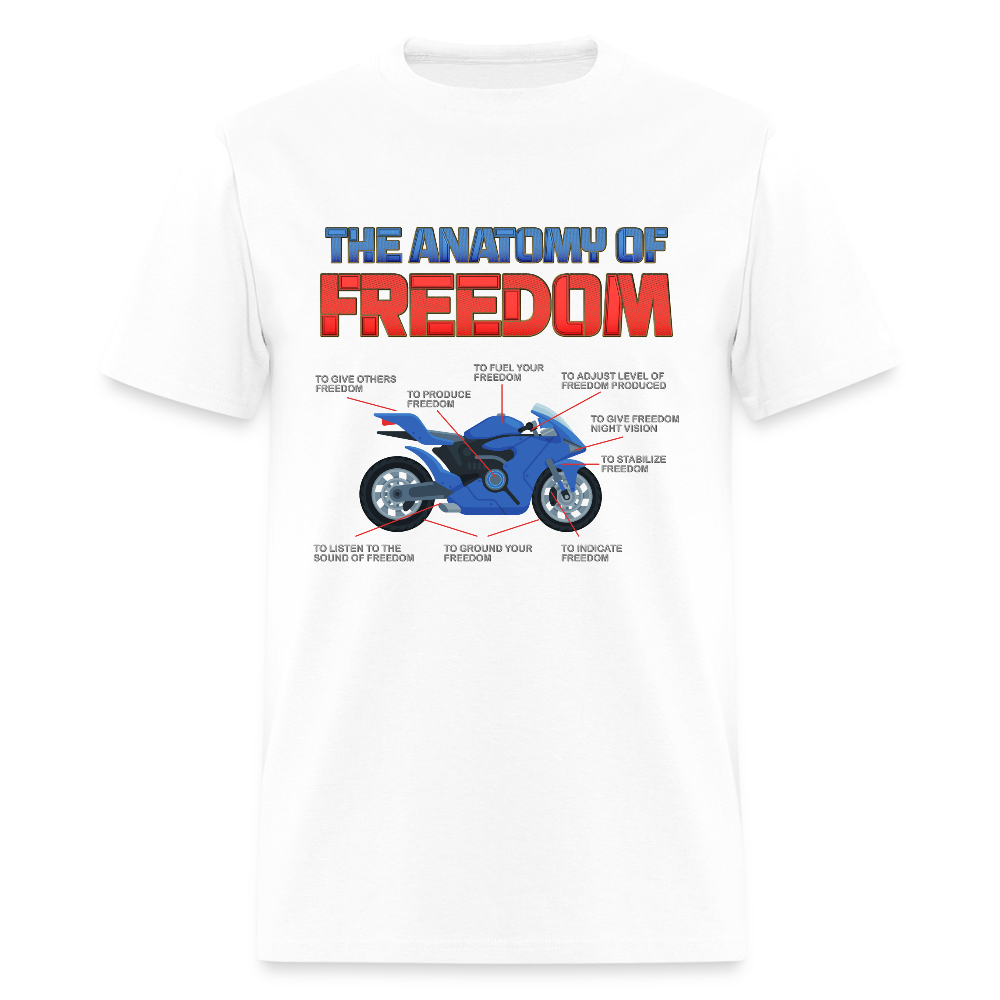 The Anatomy Of Freedom Shirt, Motorcycle Gift, Biker Lover Gift, Gift For Biker, Motor Cross, Motorcycle Anatomy - white