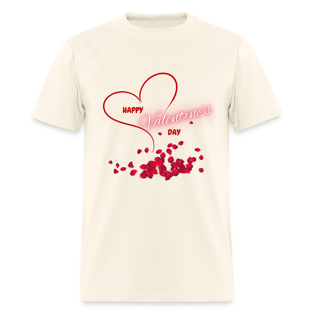 Happy Valentines Day Shirt, Valentines Day Gift,  Valentine For Him Her, Hearts, Rose Petals, Happy Valentines Day Gift, Men Valentines Day Gift, Women Valentine Gift - sweet cream heather