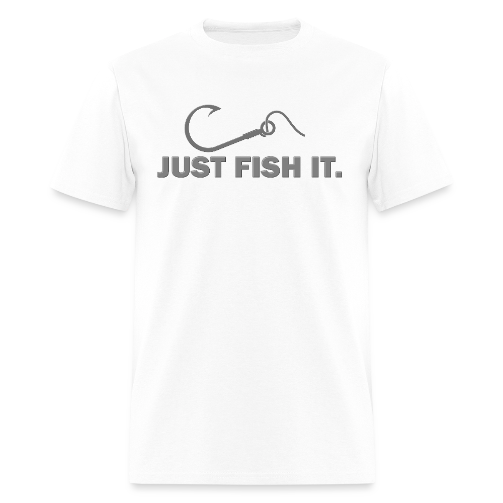 Funny Fishing Shirt, Just Fish It Shirt, Gift For Fisherman, Fishing Shirt, Fishing Gifts, Gift For Dad, Fisherman T shirt - white