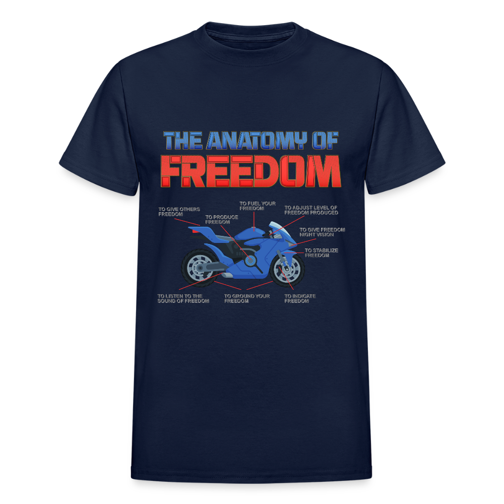 The Anatomy Of Freedom Shirt, Motorcycle Gift, Biker Lover Gift, Gift For Biker, Motor Cross, Motorcycle Anatomy - navy