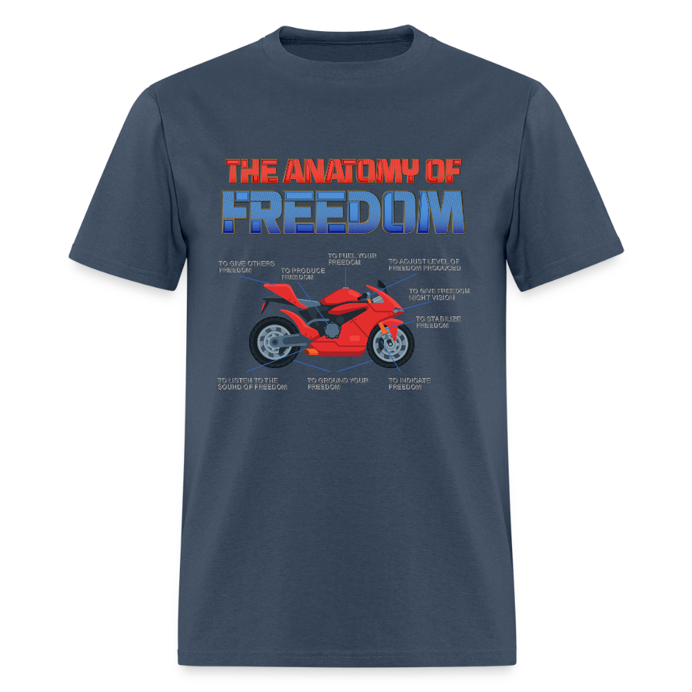 Motorcycle Gift, The Anatomy Of Freedom Shirt, Biker Lover Gift, Gift For Biker, Motor Cross, Motorcycle Anatomy -  blue dusk