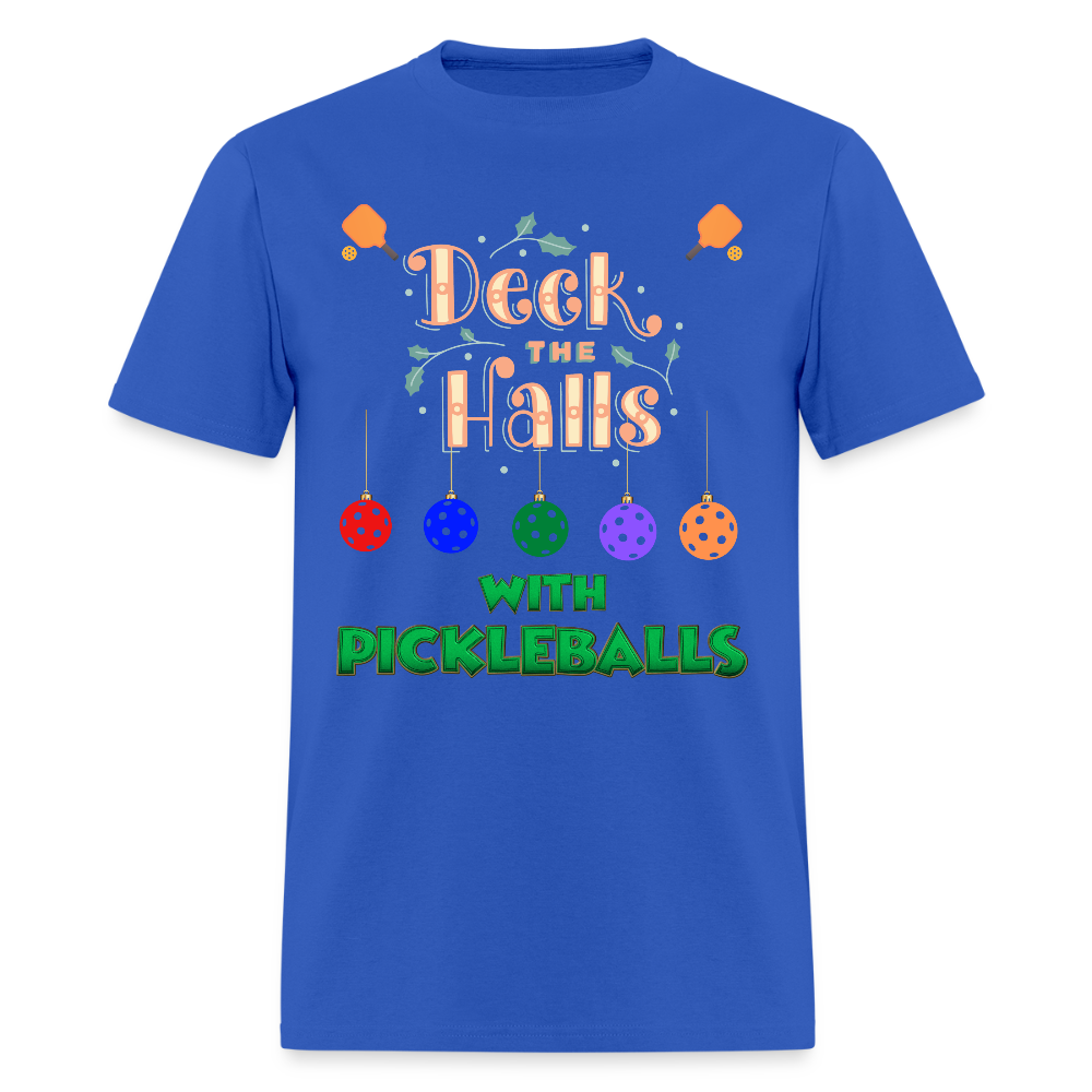 Deck The Halls With Pickleballs, Pickleball, Pickleball Player, Pickleball Christmas, Pickleball Paddle, funny pickleball Shirt - royal blue
