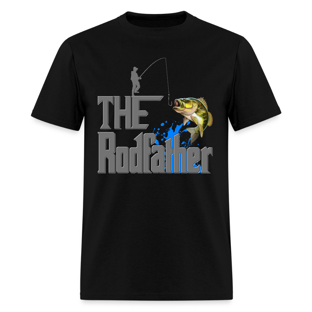 The Rodfather T-Shirt, Funny Fishing, Fishing Rod Shirt, Lake Lover Shirt, Fishing Gift For Men, Dad Fishing Shirt, Father Day Shirt - black